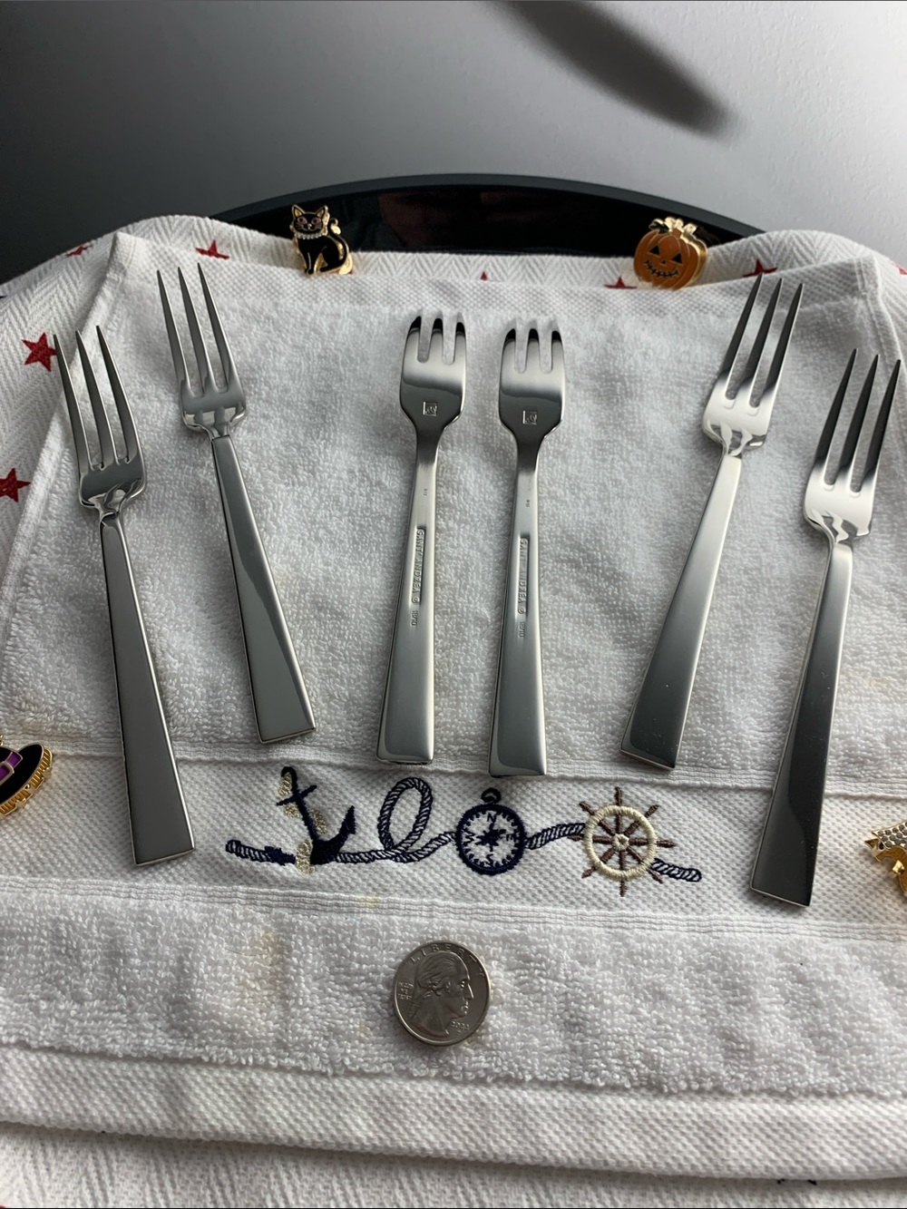SANT ANDREA  Fulcrum Glossy 18/10 Stainless Steel Forks - Polished Set of 6